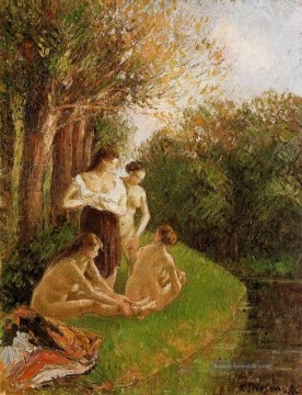  pissarro - Badende 2 1895 Camille Pissarro Nacktheit Impressionismus